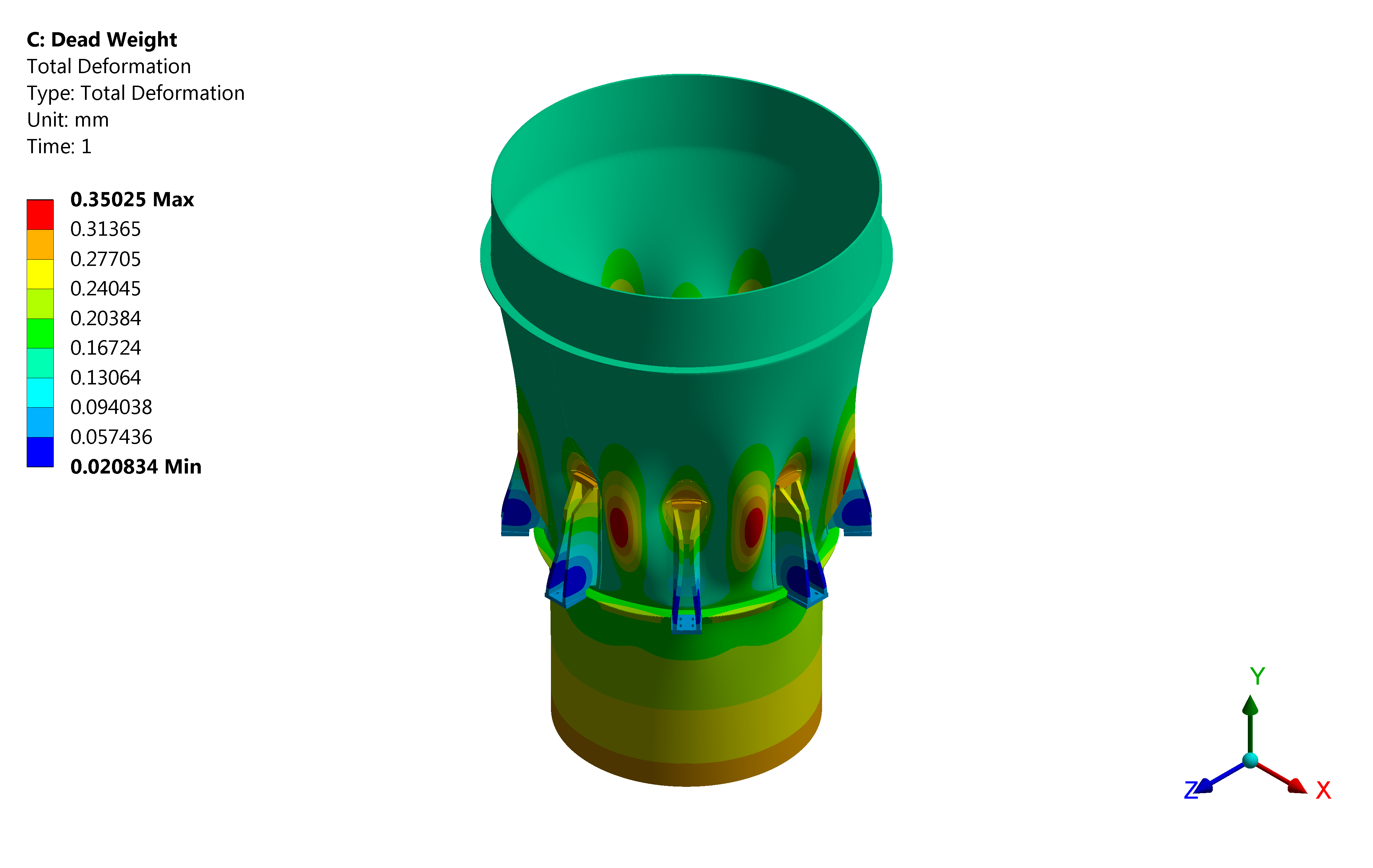 FE Analysis of Support of Fluid Bed Reactor